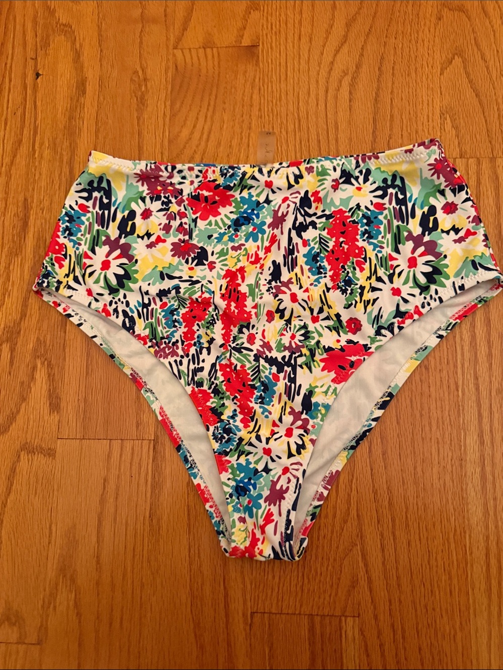Floral High-Waist Bikini Bottoms Multicolor Size Medium